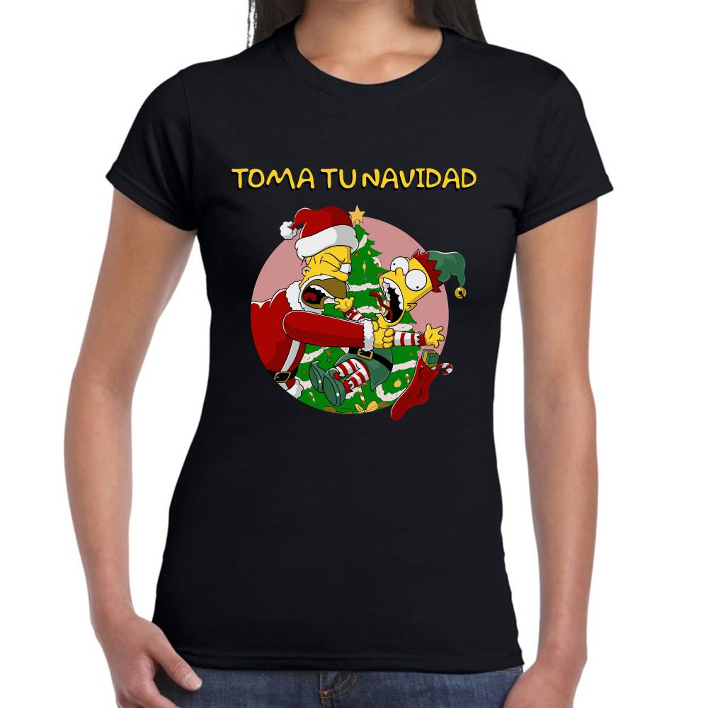 Playera Los Simpsons Toma tu Navidad Algodón Premium #0002908