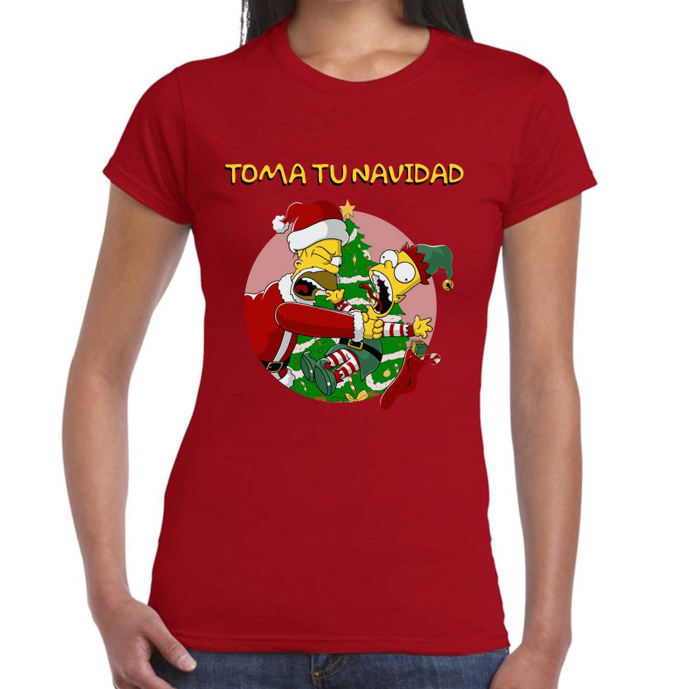 Playera Los Simpsons Toma tu Navidad Algodón Premium #0002908