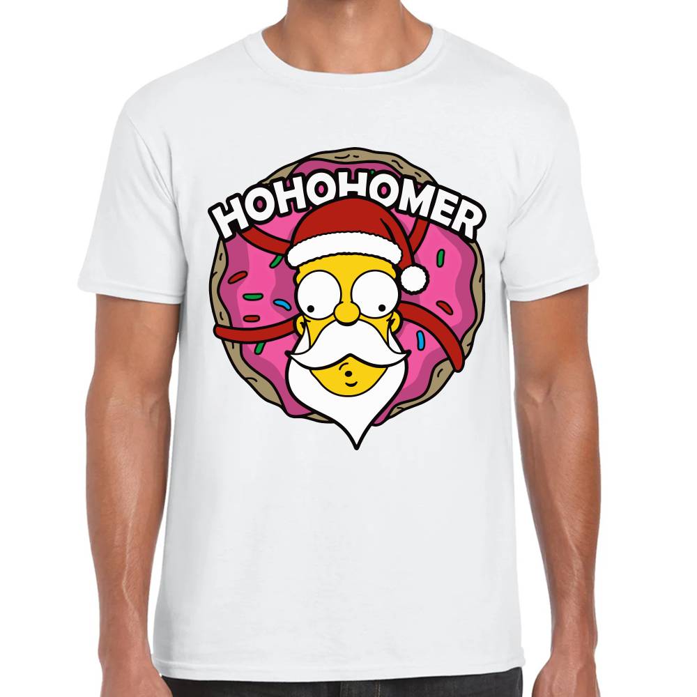 Playera Los Simpsons Navidad Ho Ho Homero Algodón Premium #0002912 Imagen principal del producto