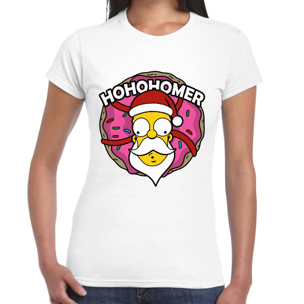 Playera Los Simpsons Navidad Ho Ho Homero Algodón Premium #0002912