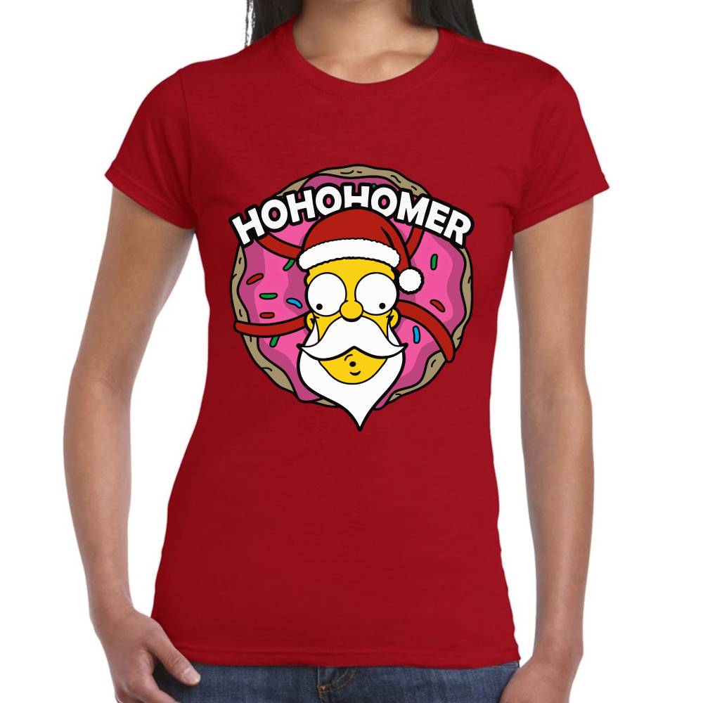Playera Los Simpsons Navidad Ho Ho Homero Algodón Premium #0002912