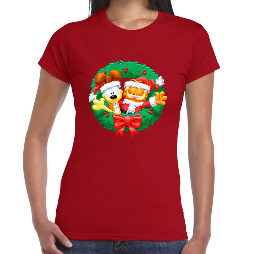 Playera Garfield y Odie Navidad Algodón Premium #0002913 Imagen secundaria del producto