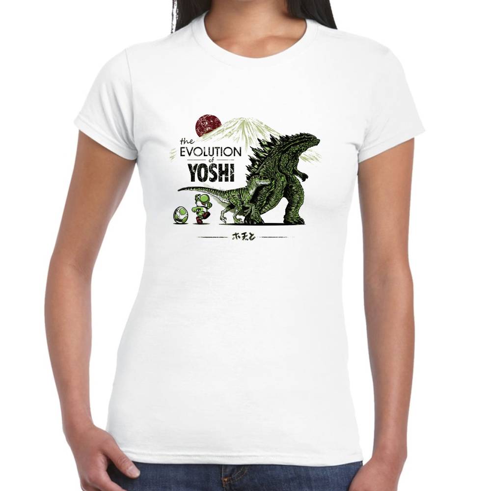 Playera The Evolution Yoshi vs Godzilla Algodón Premium #0002925