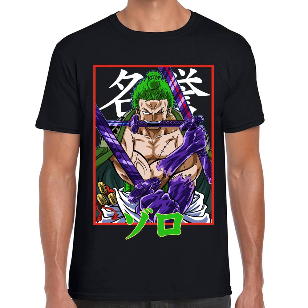 Playera One Piece Zoro Wano Algodón Premium #0002947