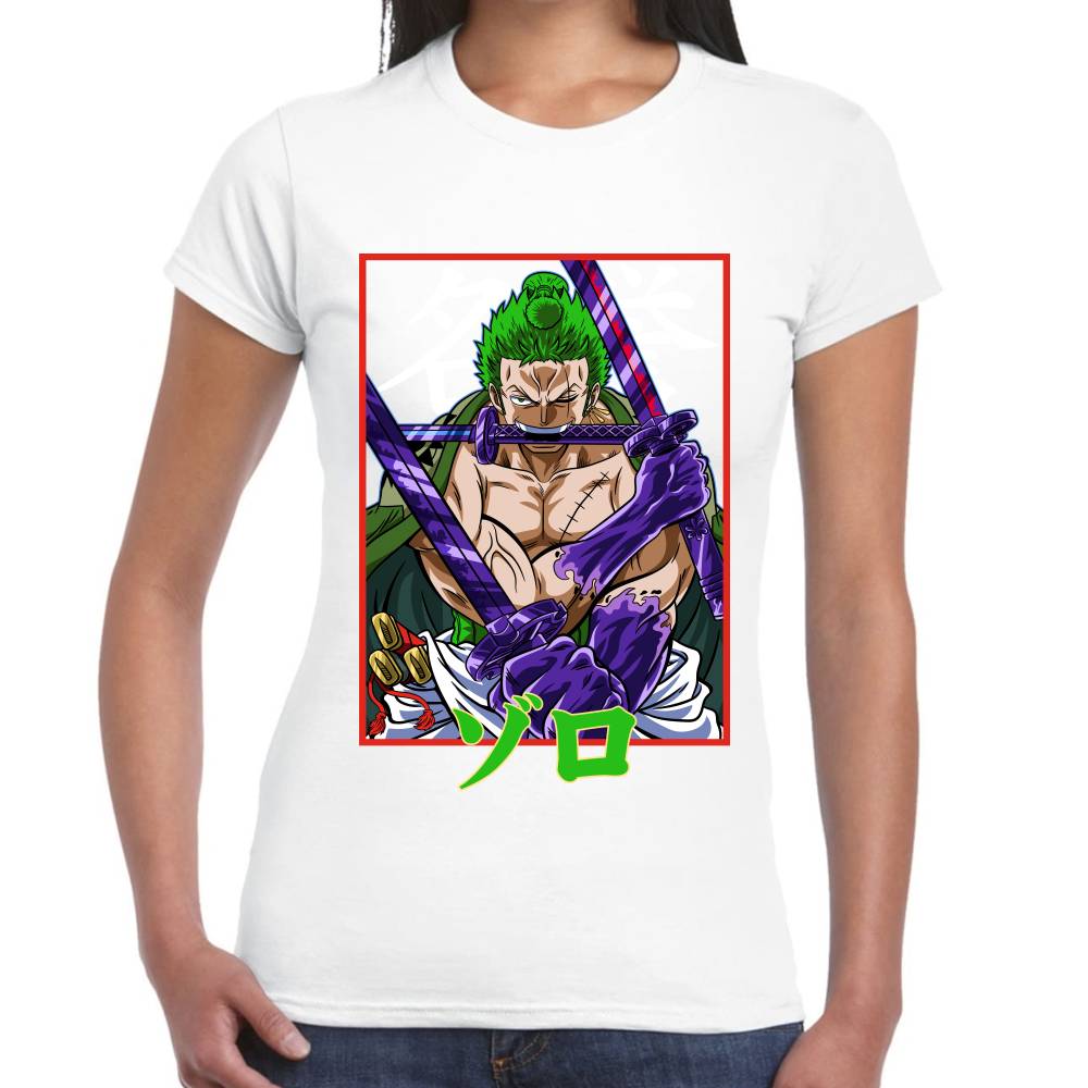 Playera One Piece Zoro Wano Algodón Premium #0002947