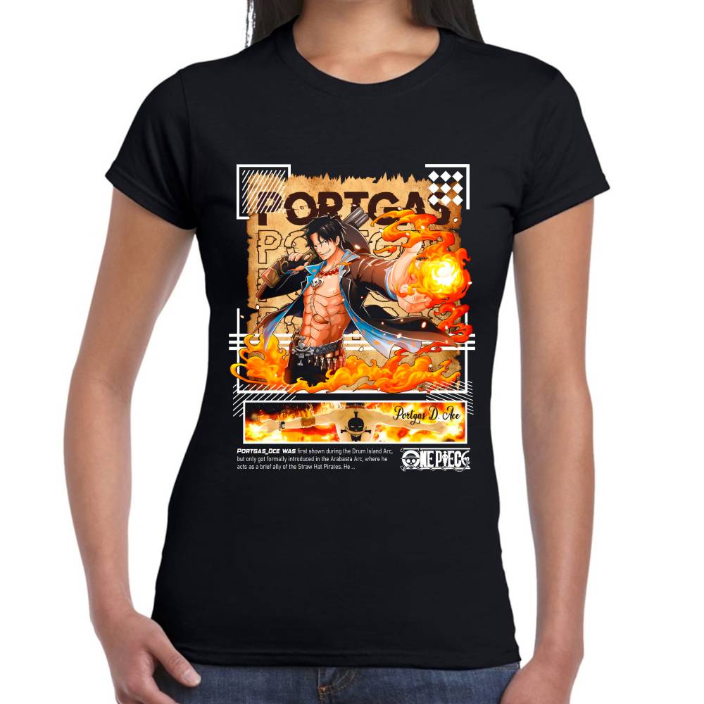 Playera One Piece Portgas Algodón Premium #0002954