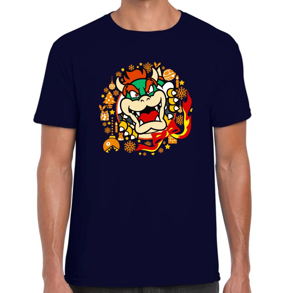 Playera Bowser Mario Bross Navidad Algodón Premium #0002967