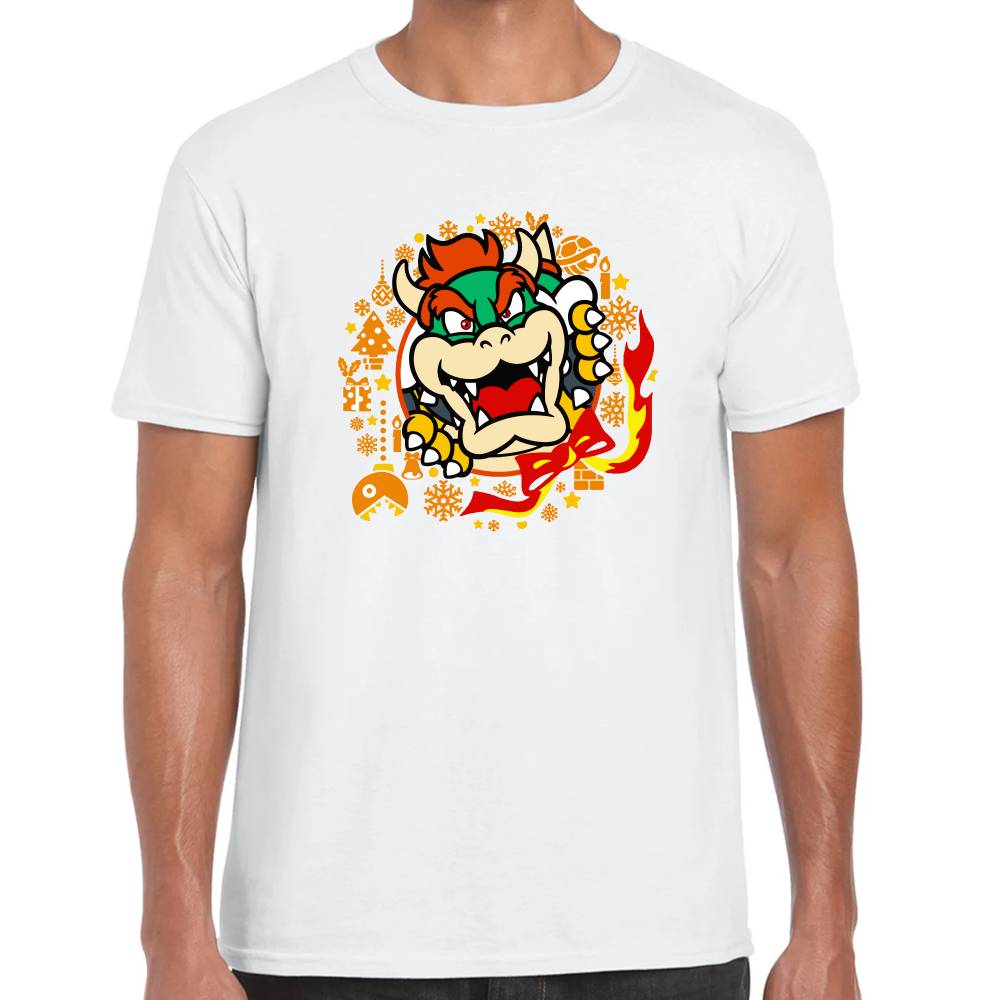 Playera Bowser Mario Bross Navidad Algodón Premium #0002967