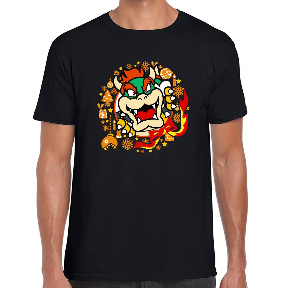 Playera Bowser Mario Bross Navidad Algodón Premium #0002967