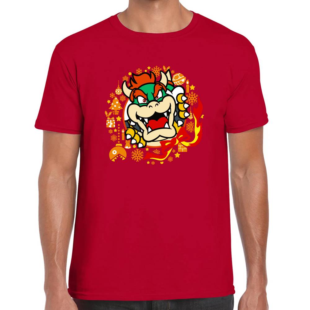 Playera Bowser Mario Bross Navidad Algodón Premium #0002967