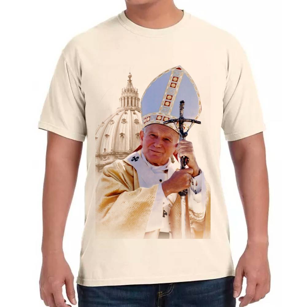 Playera Papa Juan Pablo II Algodón Premium #0002980 Imagen principal del producto