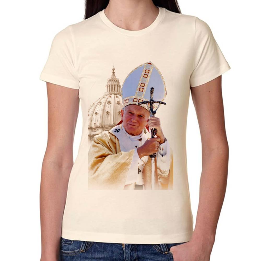 Playera Papa Juan Pablo II Algodón Premium #0002980 Imagen secundaria del producto