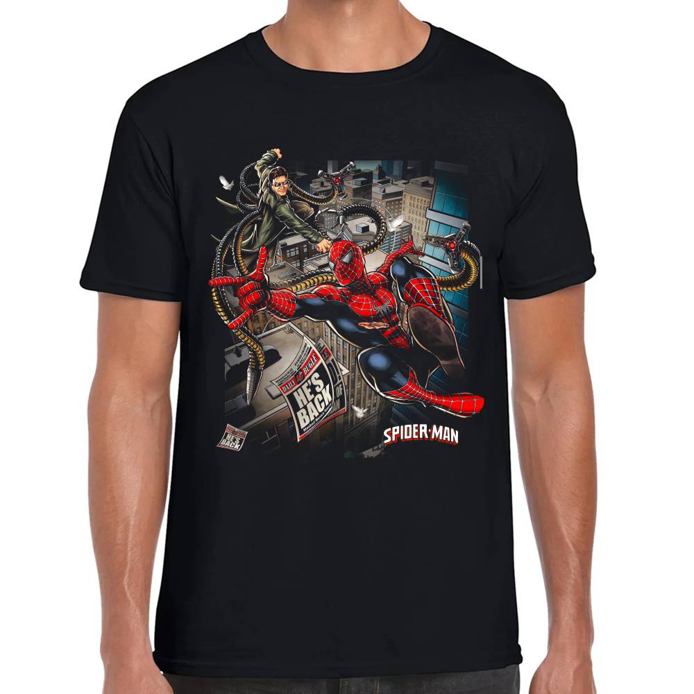 Playera Spider Man vs Doctor Octopus Marvel Algodón Premium #0003017