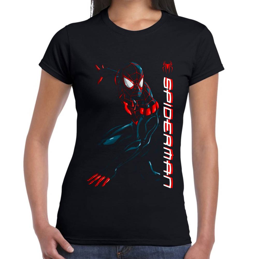 Playera Miles Morales Spider-Man Black Marvel Algodón Premium #0003023 Imagen secundaria del producto