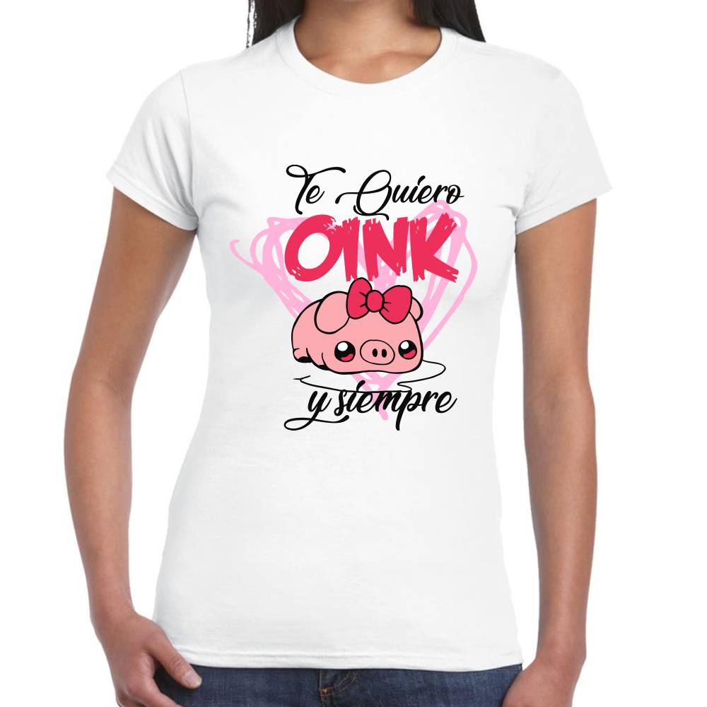 Playera San Valentin Te Quiero Oink Siempre Algodón Premium #0003068