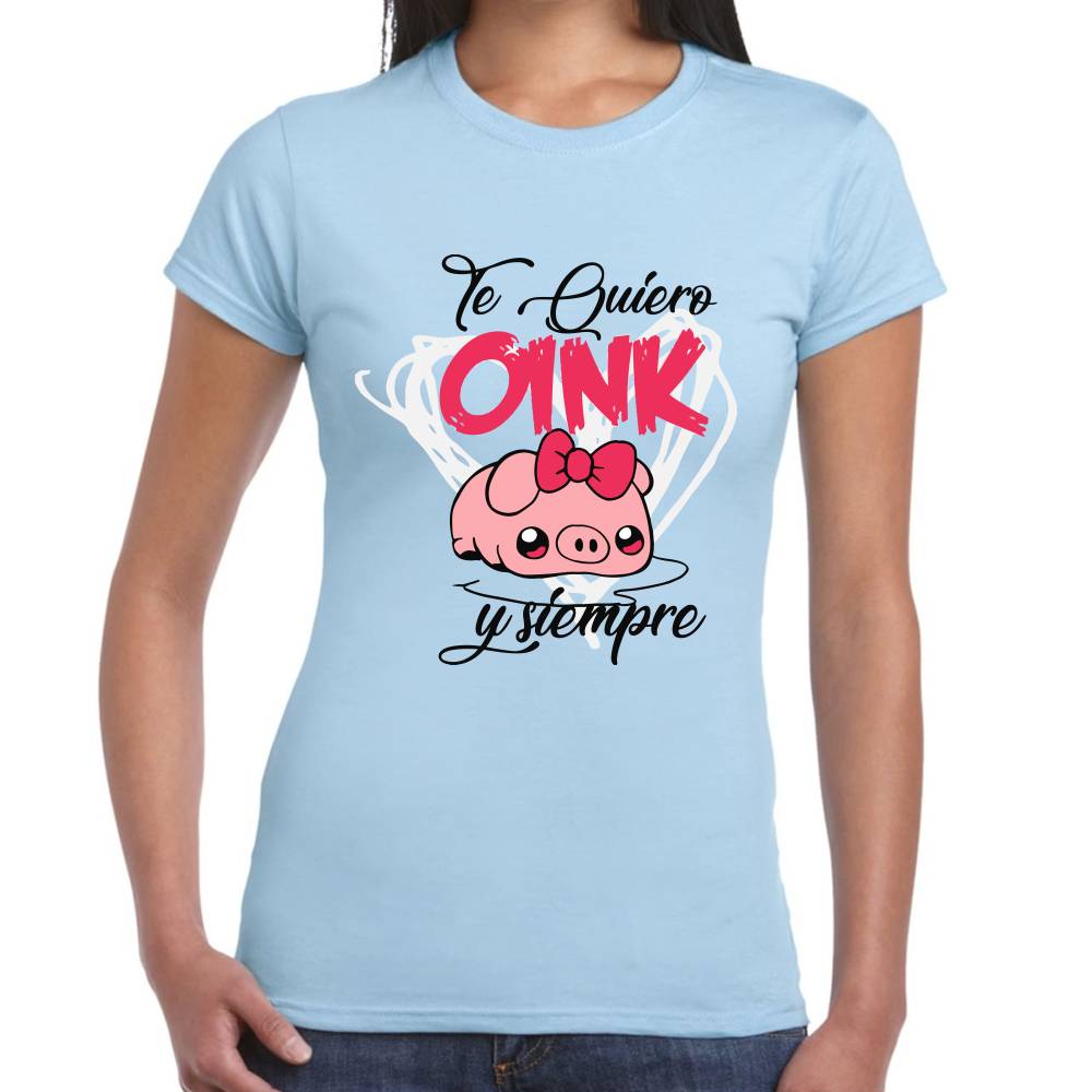 Playera San Valentin Te Quiero Oink Siempre Algodón Premium #0003068