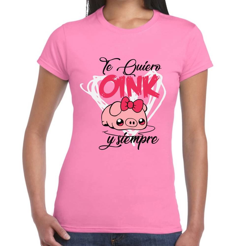 Playera San Valentin Te Quiero Oink Siempre Algodón Premium #0003068
