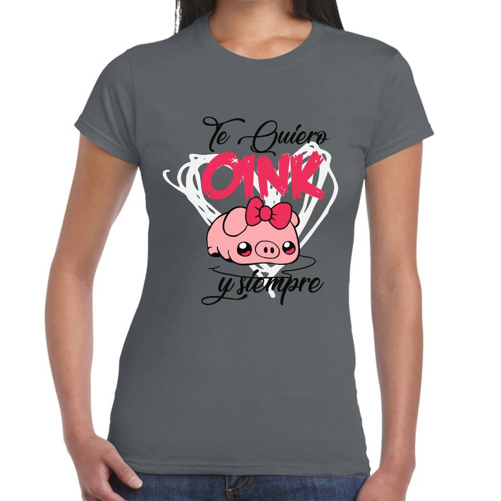Playera San Valentin Te Quiero Oink Siempre Algodón Premium #0003068
