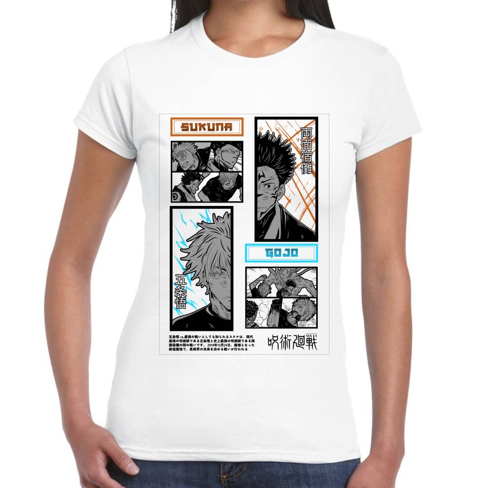 Playera Gojo Vs Sukuna Jujutsu Kaisen Algodón Premium #0003078