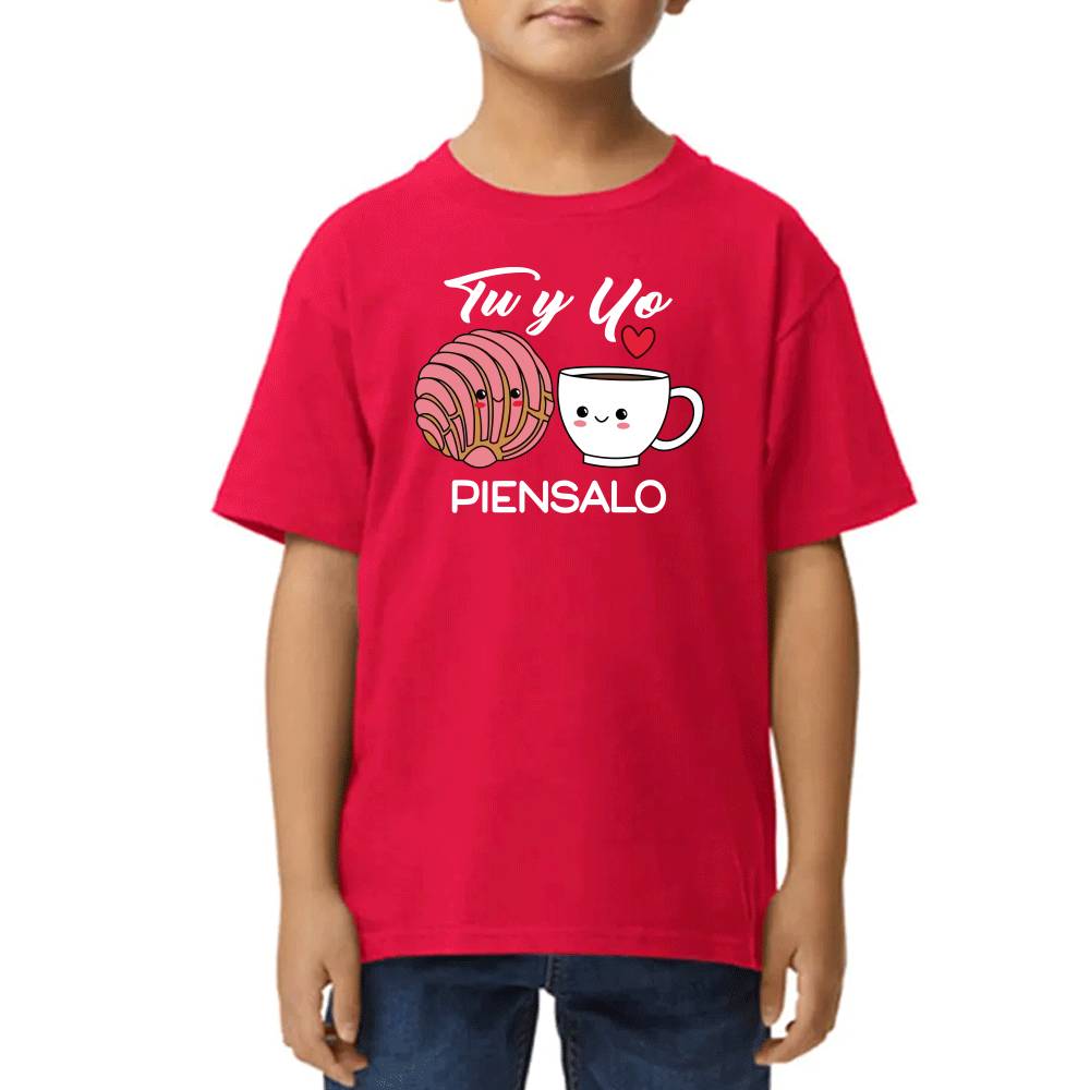 Playera San Valentin Tu y Yo Piensalo Pan y Café #0003080 Imagen principal del producto