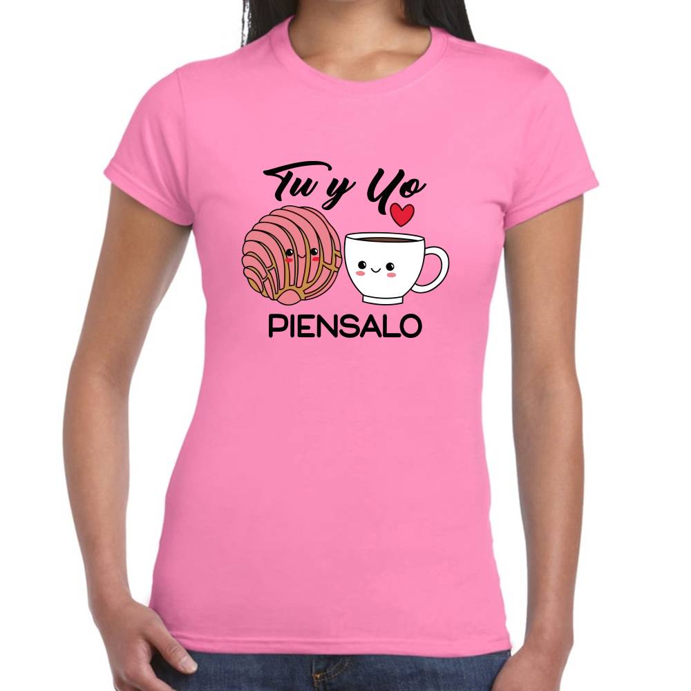 Playera San Valentin Tu y Yo Piensalo Pan y Café #0003080