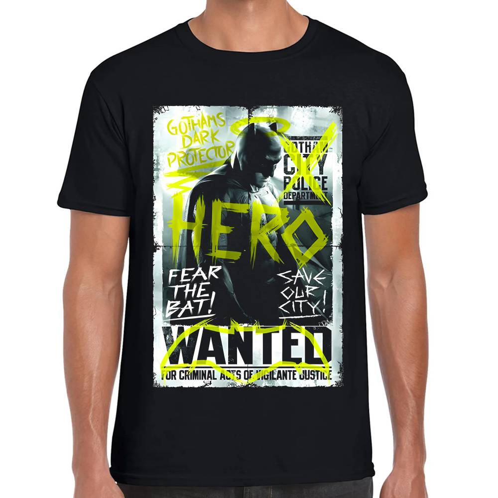 Playera Batman Wanted Poster Algodón Premium #0003101 Imagen principal del producto