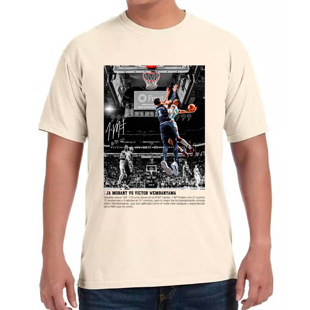 Playera Ja Moran vs Wembanyama NBA Algodón #0003120