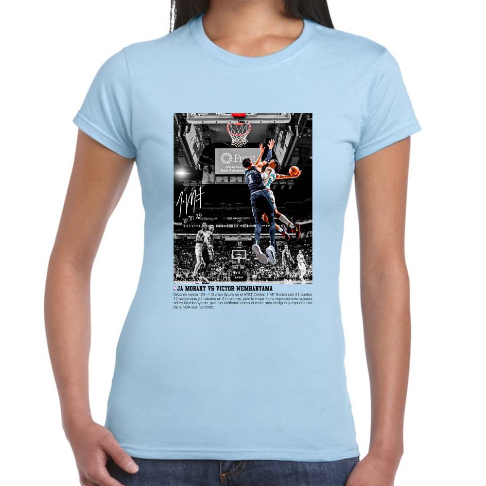 Playera Ja Moran vs Wembanyama NBA Algodón #0003120