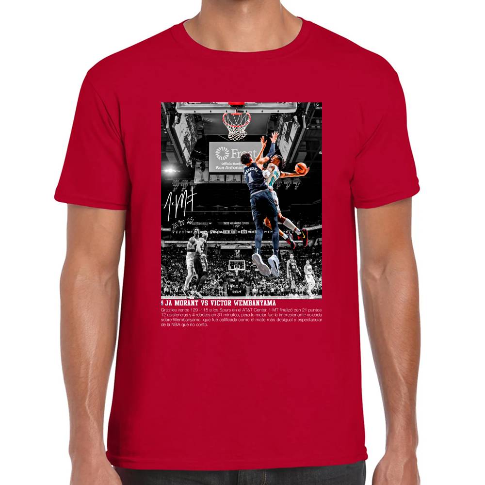 Playera Ja Moran vs Wembanyama NBA Algodón #0003120