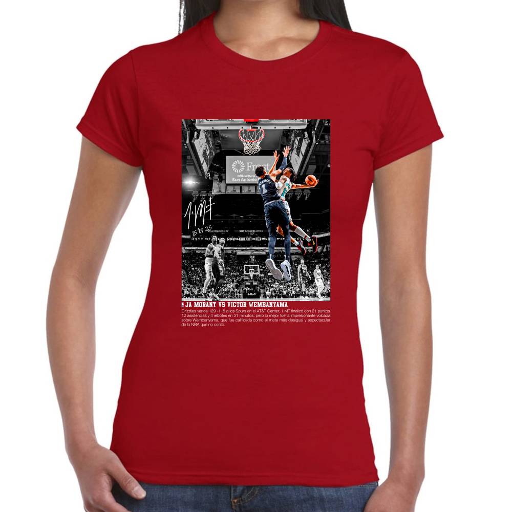 Playera Ja Moran vs Wembanyama NBA Algodón #0003120