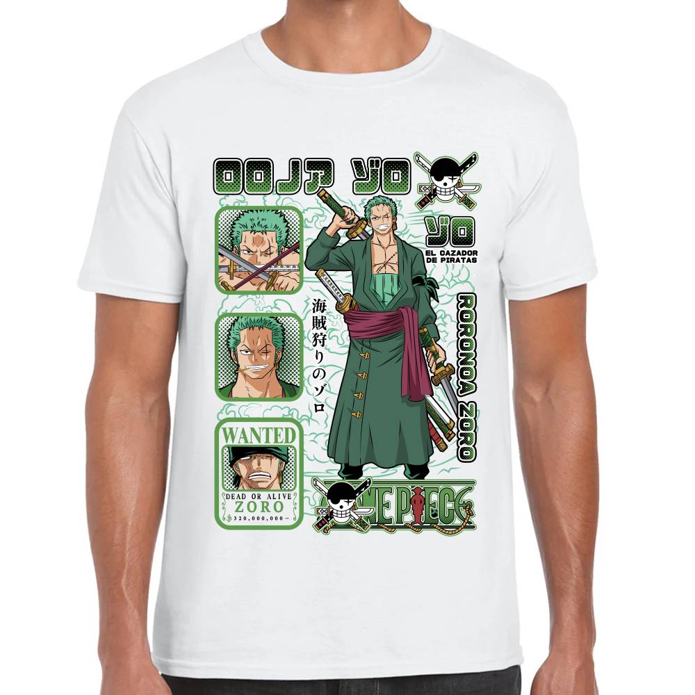 Playera Roronoa Zoro One Piece Algodón Premium #0003132