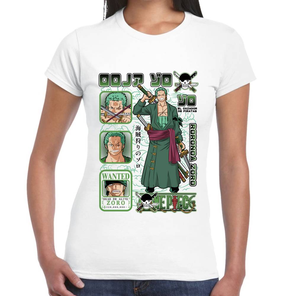 Playera Roronoa Zoro One Piece Algodón Premium #0003132