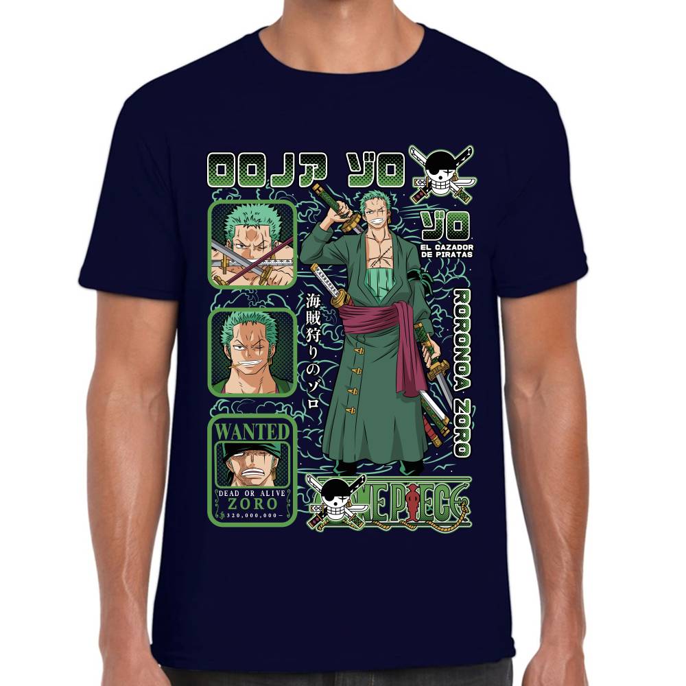 Playera Roronoa Zoro One Piece Algodón Premium #0003132