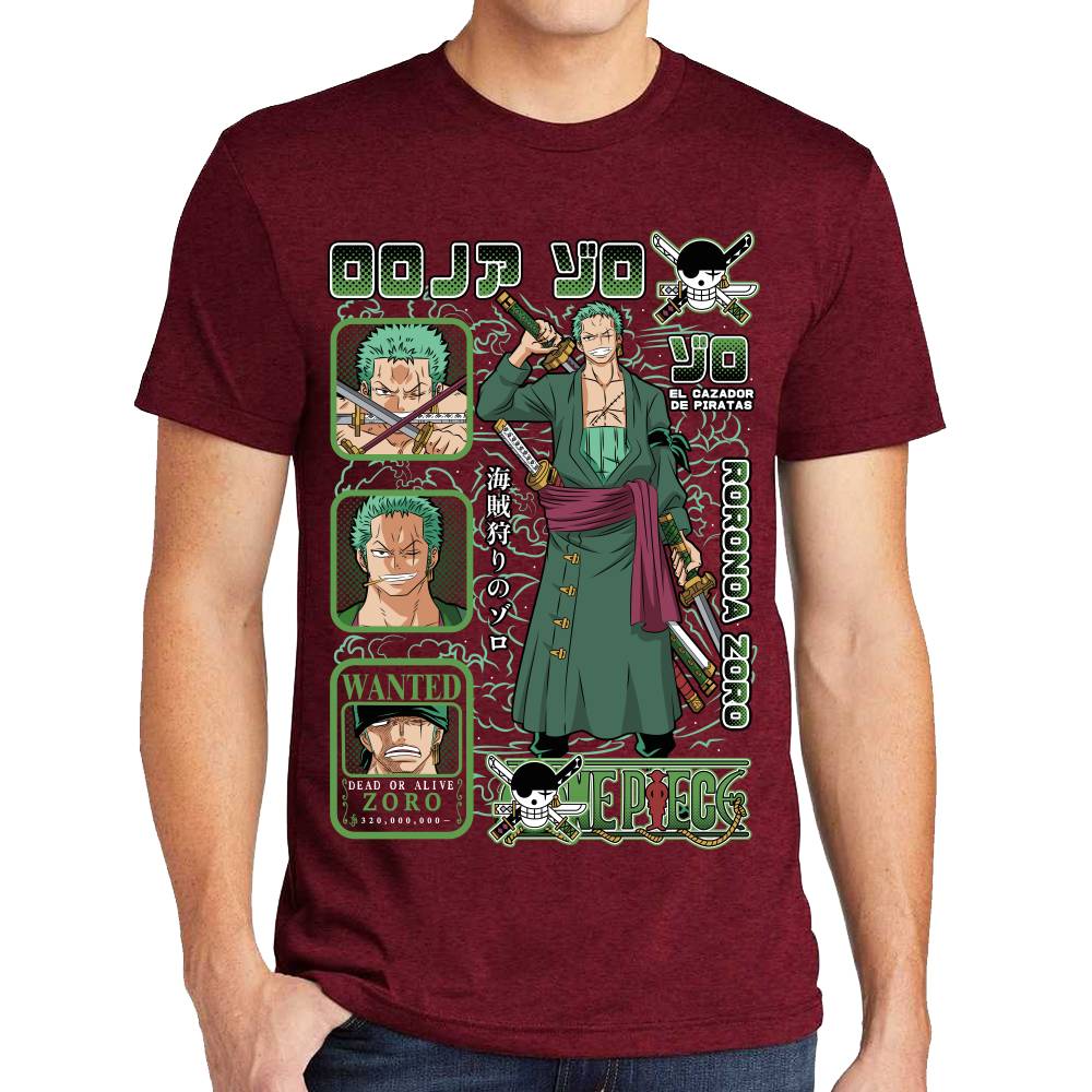 Playera Roronoa Zoro One Piece Algodón Premium #0003132