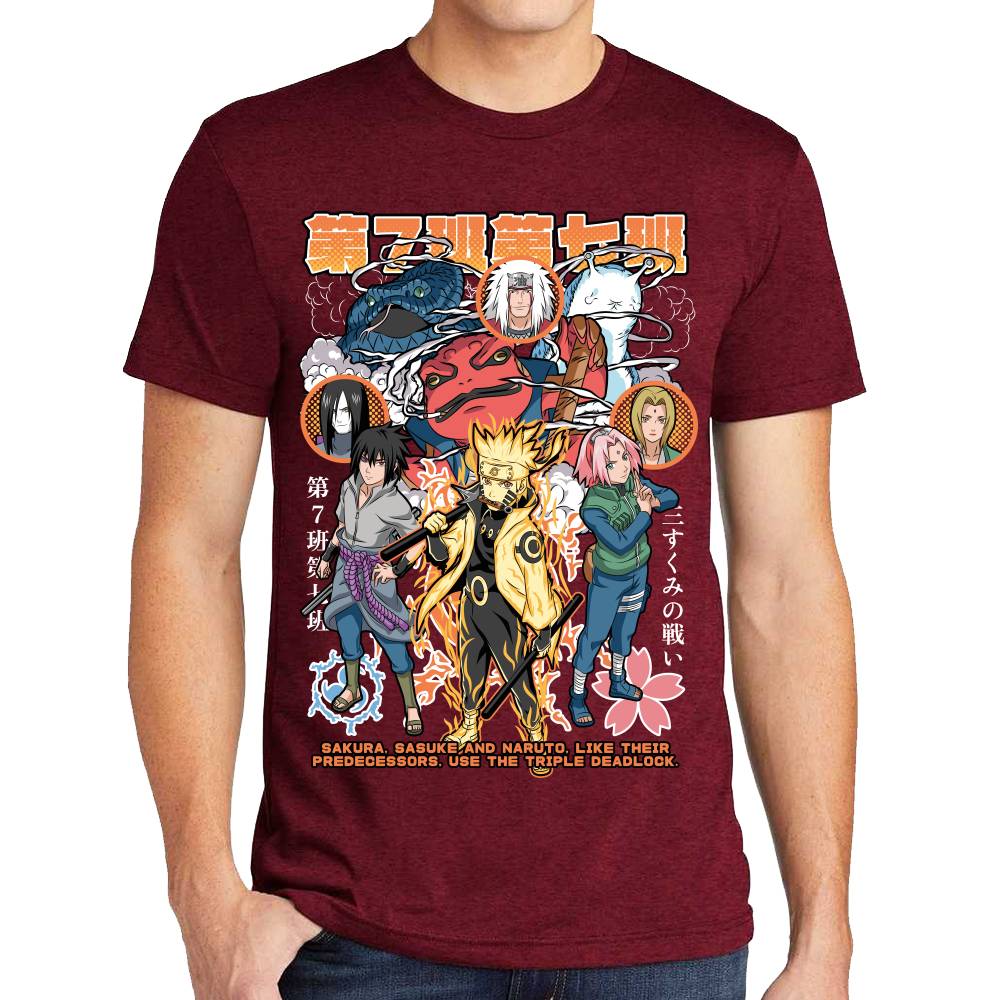 Playera Naruto Sasuke y Sakura Naruto Shippuden Algodón Premium #0003133