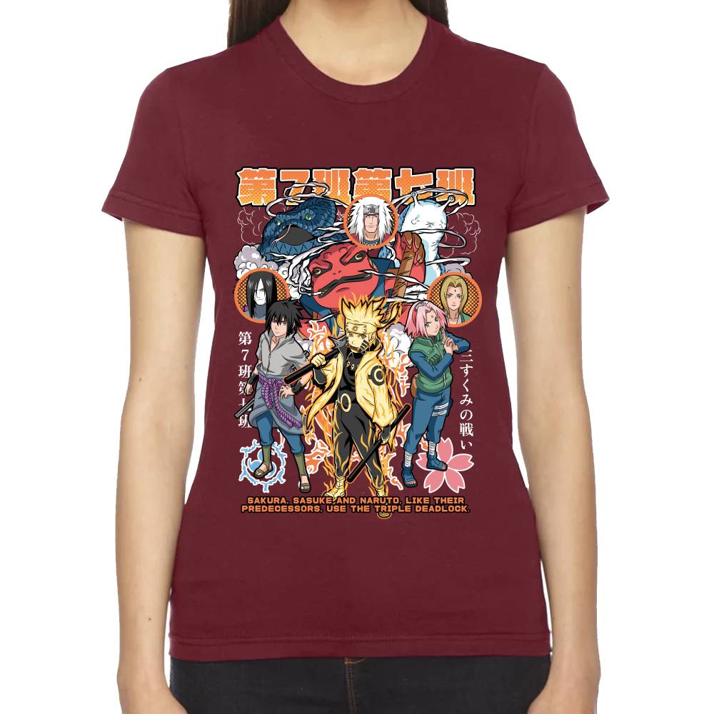 Playera Naruto Sasuke y Sakura Naruto Shippuden Algodón Premium #0003133