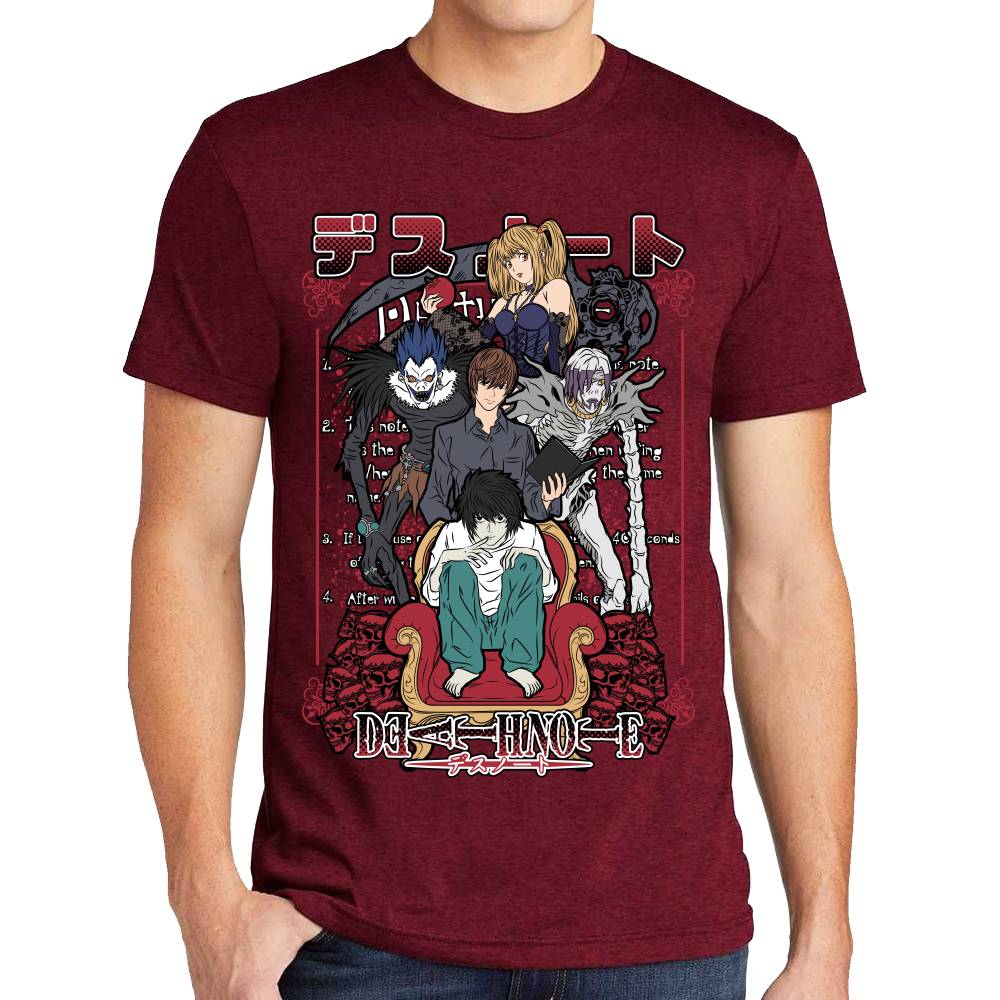 Playera Light Yagami, L & Shinigami Death Note Algodón Premium #0003135