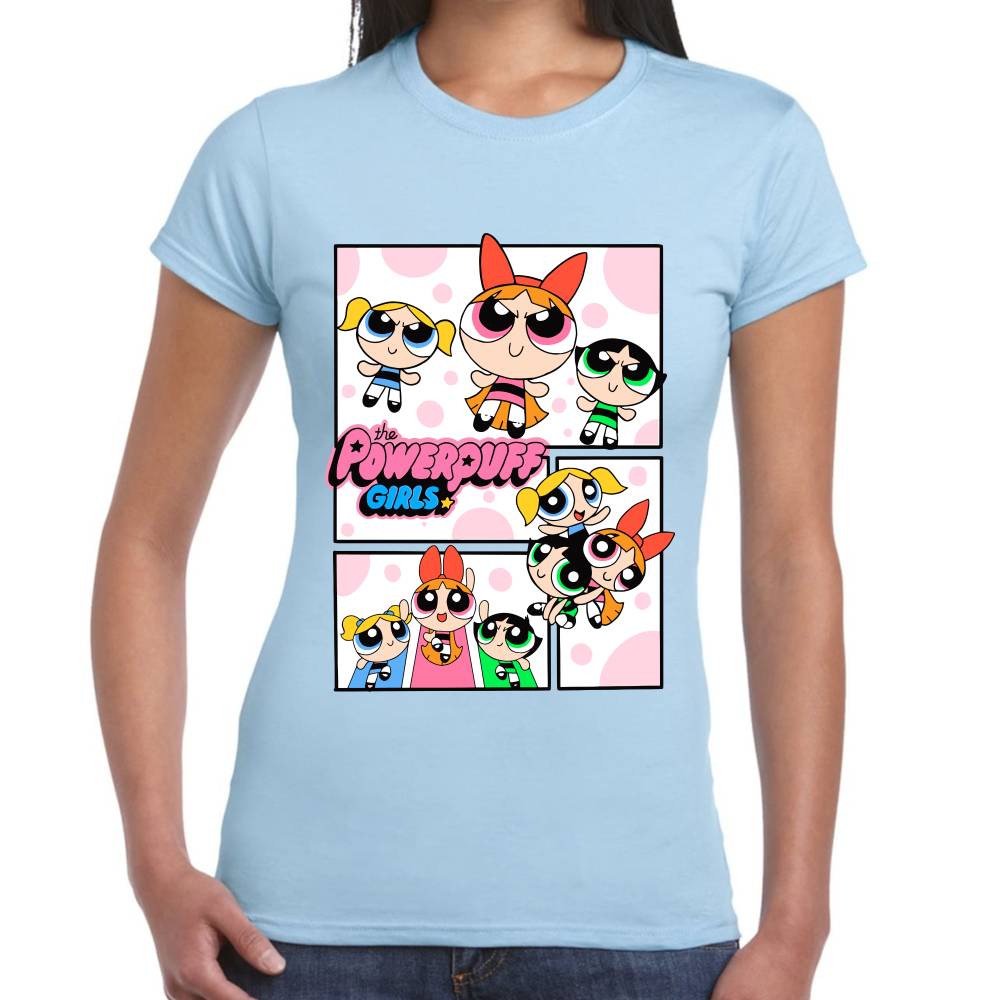 Playera Bombon, Burbuja y Bellota Las Chicas Superpoderosas Algodón Premium #0003153 Imagen secundaria del producto