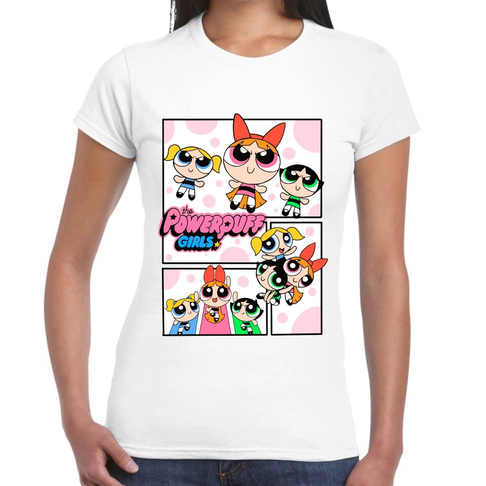 Playera Bombon, Burbuja y Bellota Las Chicas Superpoderosas Algodón Premium #0003153