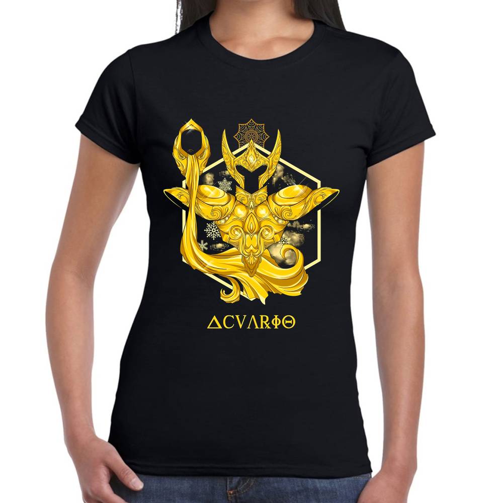 Playera Camus de Acuario Armadura Caballeros del Zodiaco Algodón Premium #0003169 Imagen secundaria del producto