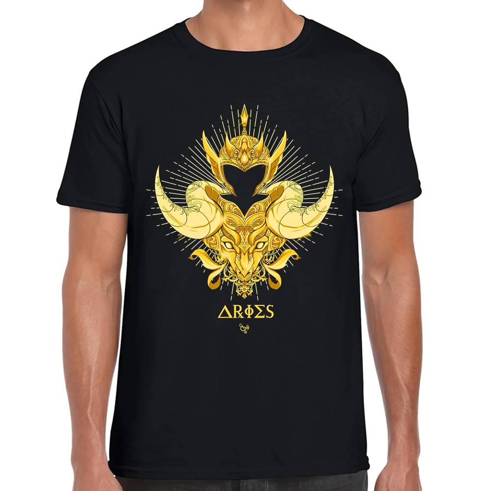 Playera Mu de Aries Caballeros del Zodiaco Algodón Premium #0003170