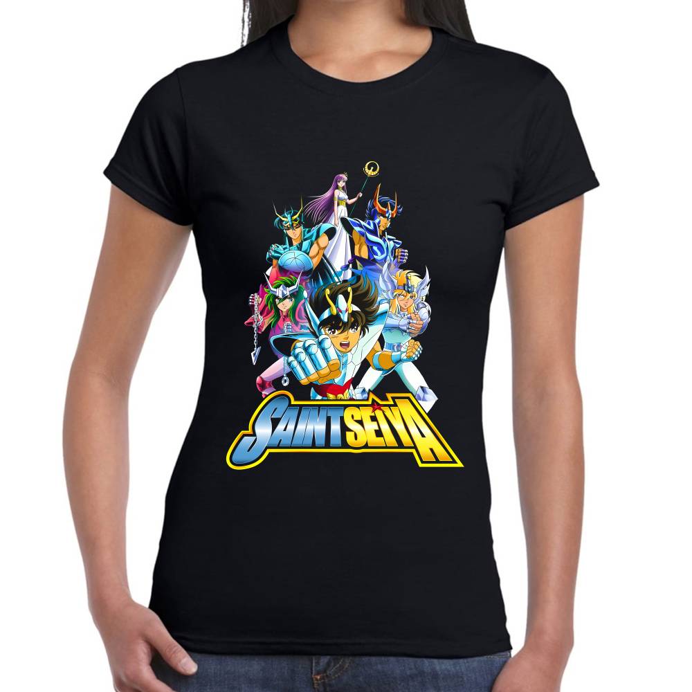 Playera Saori Kido y Caballeros del Zodiaco Algodón Premium #0003180
