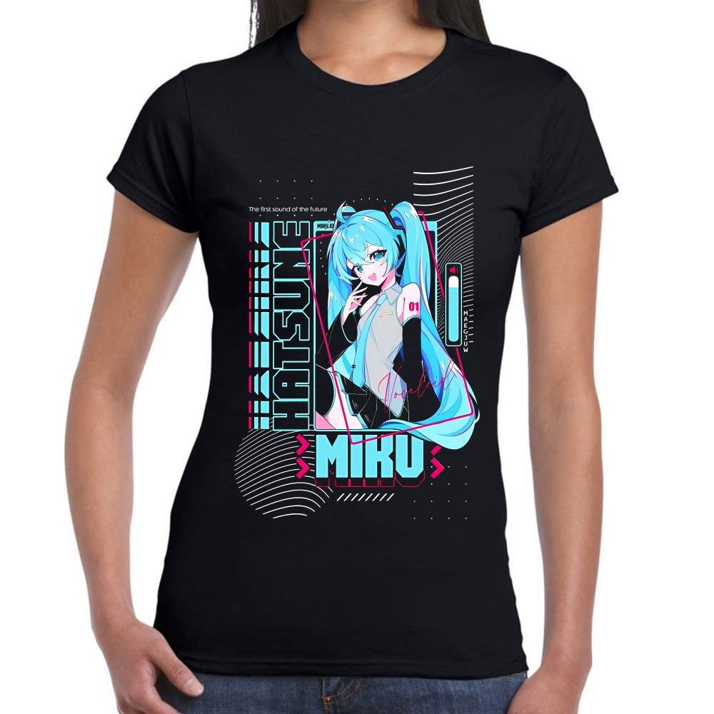 Playera Hatsune Miku Sound of The Future Vocaloid Algodón Premium #0003190