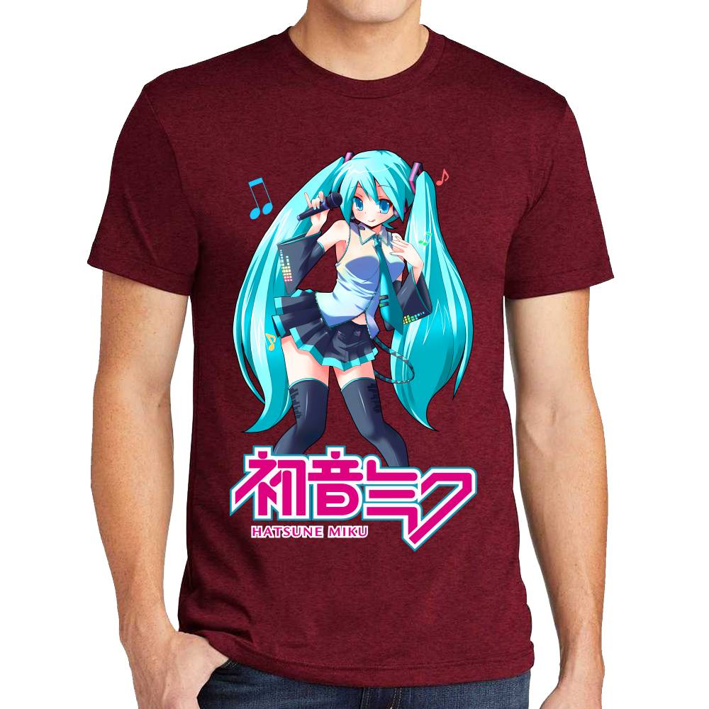 Playera Hatsune Miku Nota Musical Vocaloid Algodón Premium #0003195