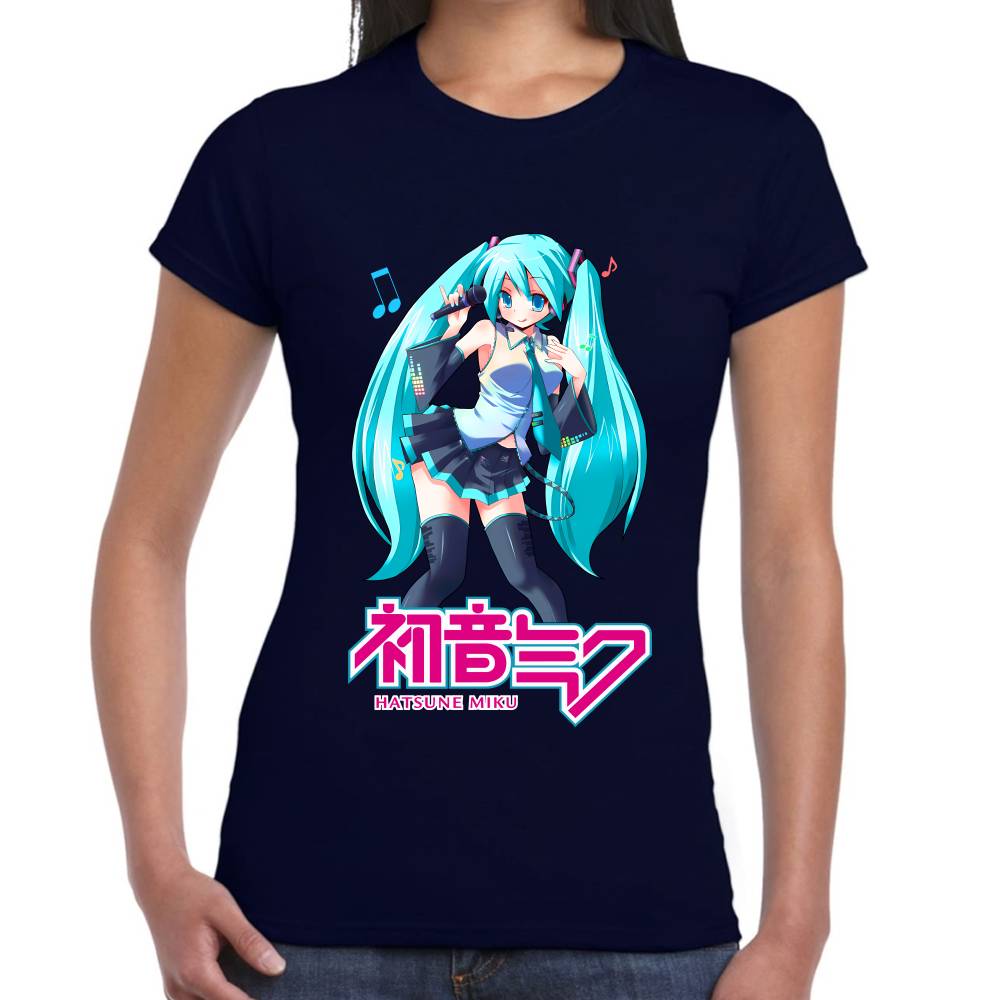 Playera Hatsune Miku Nota Musical Vocaloid Algodón Premium #0003195 Imagen secundaria del producto