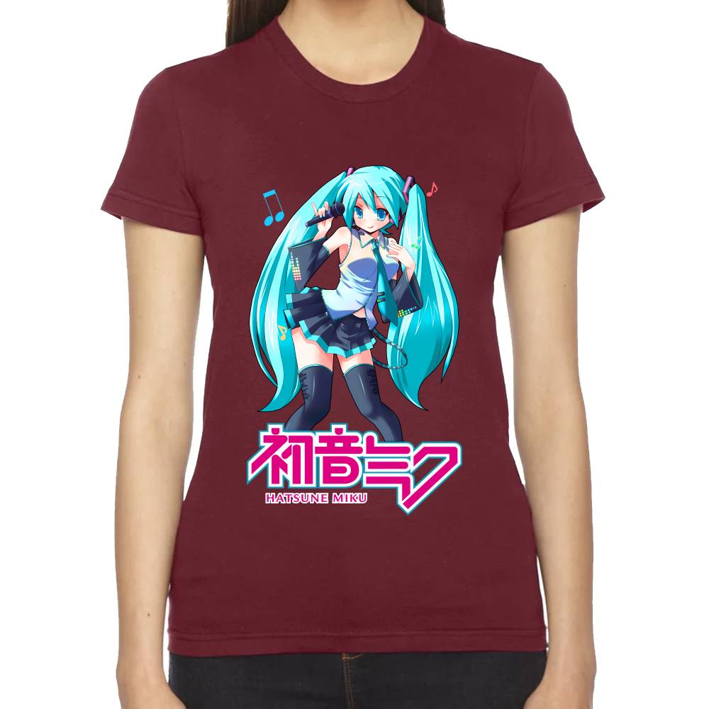 Playera Hatsune Miku Nota Musical Vocaloid Algodón Premium #0003195