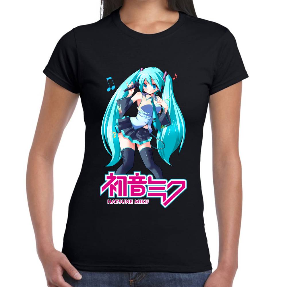 Playera Hatsune Miku Nota Musical Vocaloid Algodón Premium #0003195