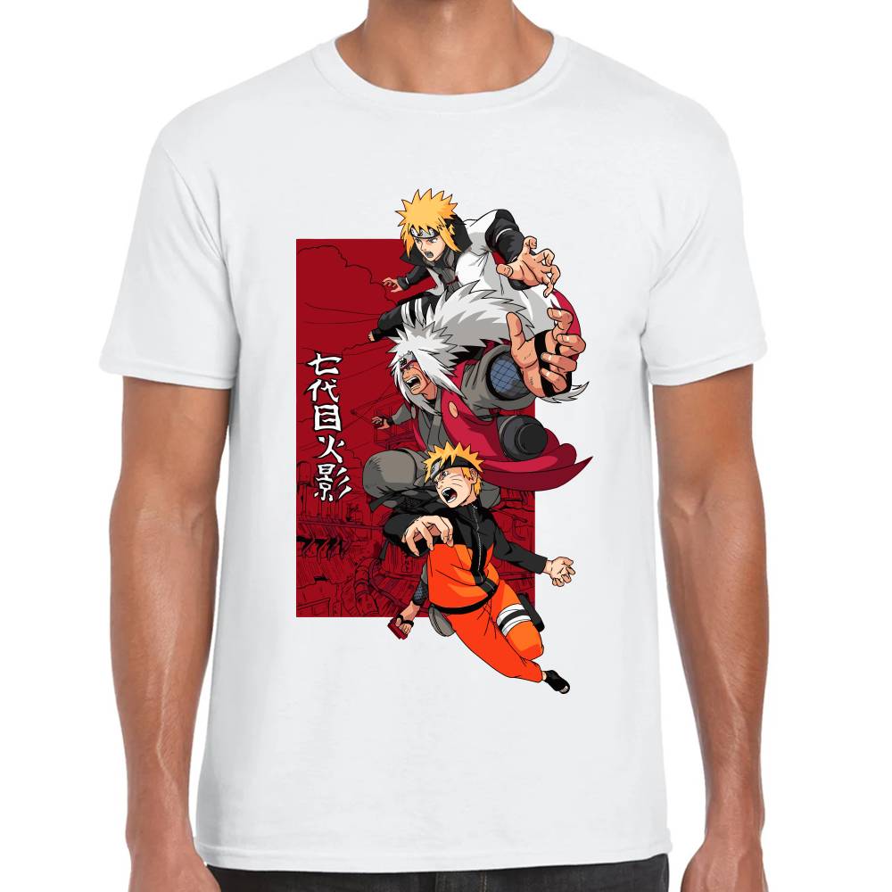 Playera Naruto, Jiraiya y Minato Naruto Shippuden Algodón Premium #0003197