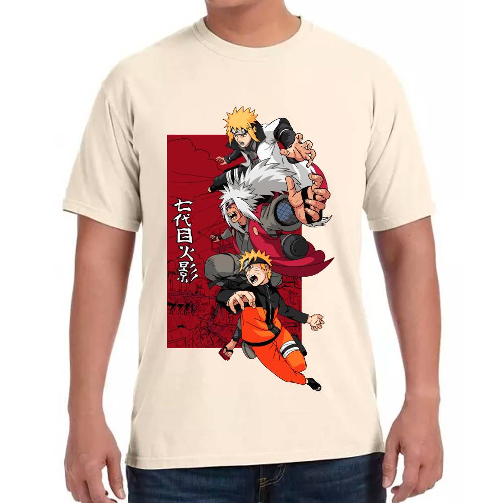 Playera Naruto, Jiraiya y Minato Naruto Shippuden Algodón Premium #0003197