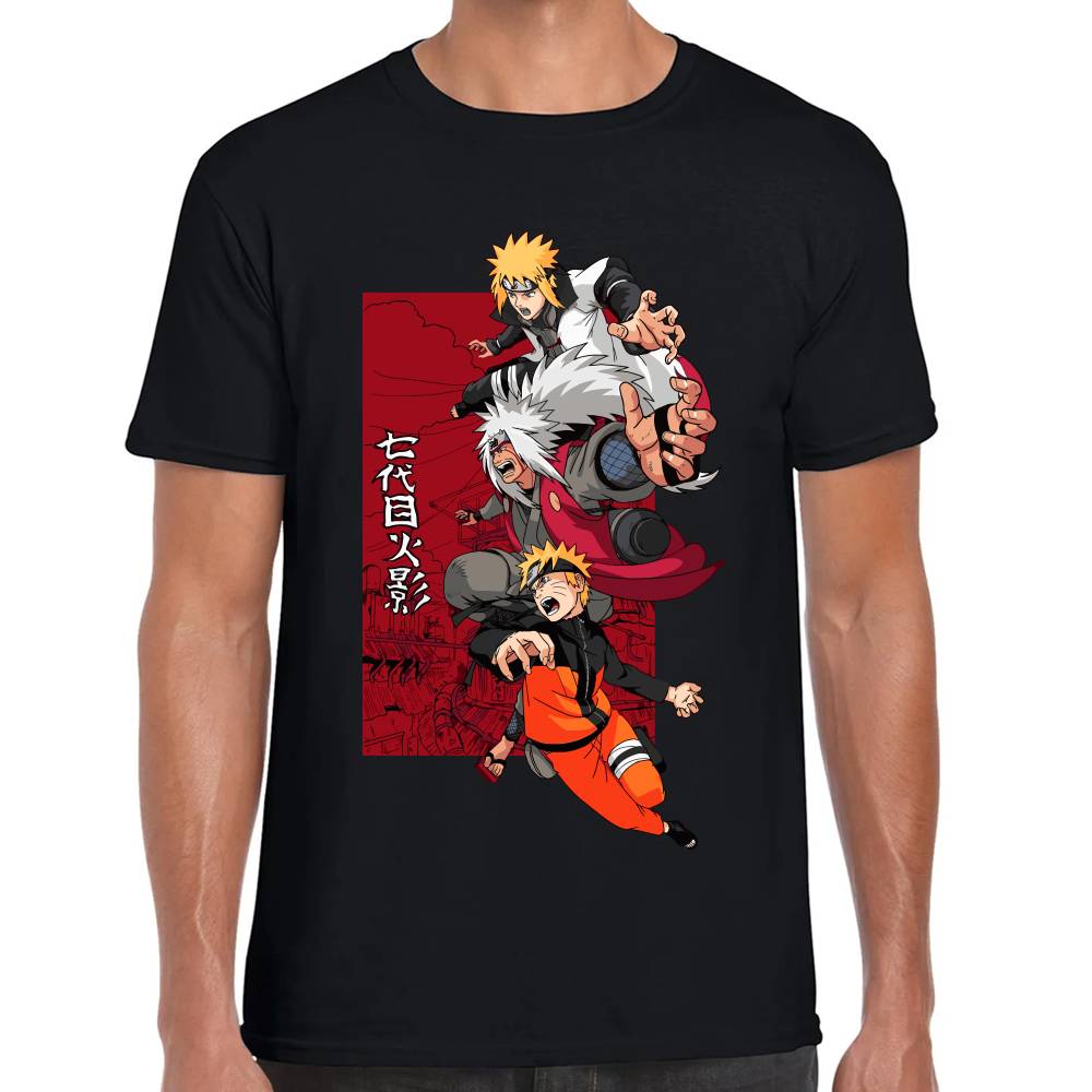 Playera Naruto, Jiraiya y Minato Naruto Shippuden Algodón Premium #0003197
